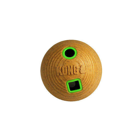 KONG(R) Bamboo Feeder Ball Dog Enrichment Toy Medium